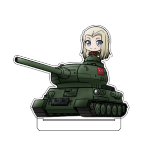 Акриловая фигурка HandMade Клара на танке: Девушки и танки (Girls and Panzer) 13 см.