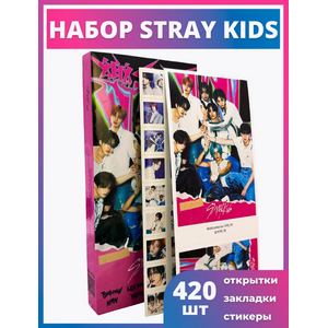 Набор почтовых открыток с закладками Stray Kids Rock-Star (30 шт.) + наклейки (360 шт.)