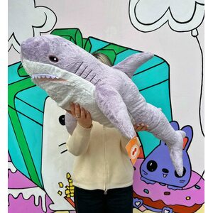 Мягкая игрушка Акула фиолетовая 100 см.