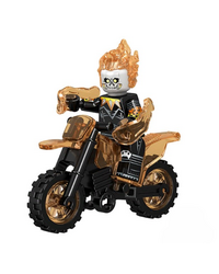 Фигурка Lepin Призрачный Гонщик на огненном мотоцикле с пламенем в руках (Ghost Rider on a motorcycle)