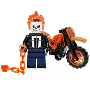 Фигурка Lepin Призрачный Гонщик на огненном мотоцикле с цепью №2 (Ghost Rider on a motorcycle)