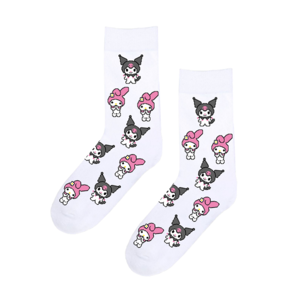 Носки Kuromi Hello Kitty высокие (36-41, белые)