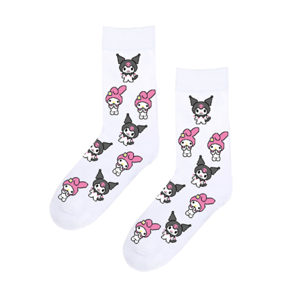 Носки Kuromi Hello Kitty высокие (36-41, белые)