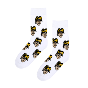 Носки Джотаро Куджо: Джо-Джо высокие (36-41, белые)