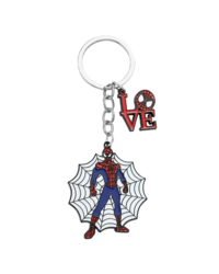 Брелок Человек Паук на фоне паутины (Spider-Man) металлический
