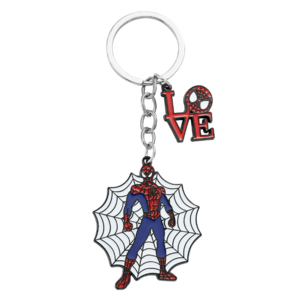 Брелок Человек Паук на фоне паутины (Spider-Man) металлический