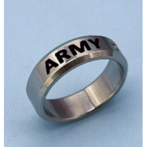 Кольцо Army со стразом серебряное