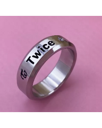 Кольцо Твайс (Twice) со стразом серебряное размер 7