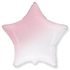 Шар Звезда бело-розовый градиент 46 см.