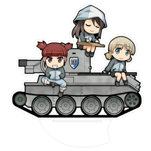 Акриловая фигурка HandMade+ Мика, Микко и Аки: Девушки и танки (Girls und Panzer) 19 см.