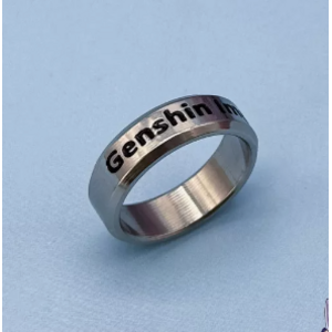 Кольцо Геншин Импакт (Genshin Impact) со стразом серебряное