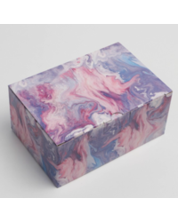 Подарочная коробка Мрамор фиолетовая 22х15х10
