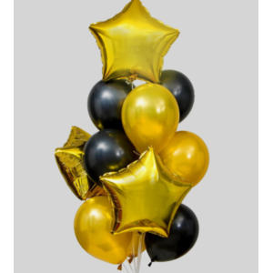 Набор воздушных шаров Черно-золотой (12 шт.)