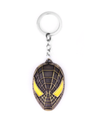 Брелок Маска Человека Паука (Spider-Man) золотой металлический