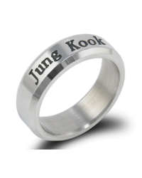 Кольцо Чонгук: БТС (Jung Kook: BTS) со стразом серебряное