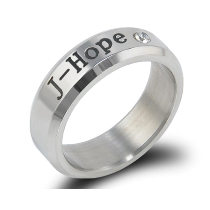 Кольцо Джей-Хоуп: БТС (J-Hope: BTS) со стразом серебряное XXX