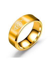 Кольцо Знак Деревни Скрытого Листа золотое размер 7