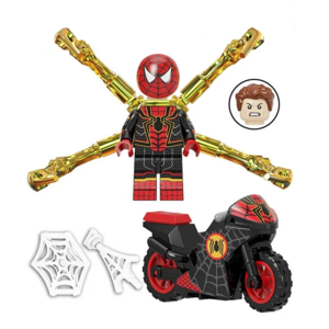 Фигурка Lepin Человек-Паук на черном мотоцикле (Spider Man)