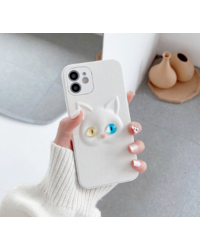 Чехол Кот с яркими глазами белый IPhone 12Pro