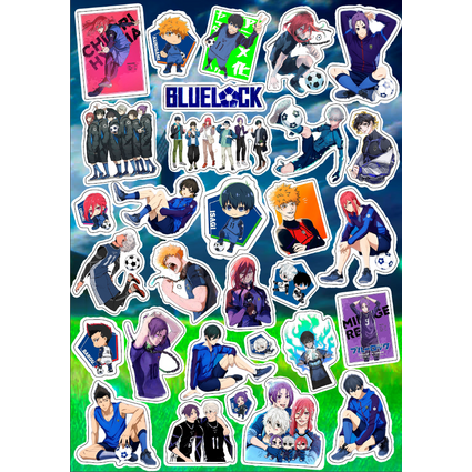 Стикерпак 491 аниме Синяя тюрьма: Блю Лок. Формат А4