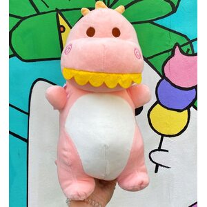 Мягкая игрушка Динозаврик розовый с белым животиком 40 см.