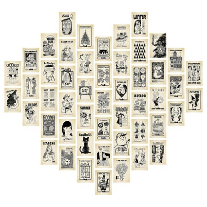 Набор интерьерных карточек Обложки комиксов - Ретро открытки двухсторонние (15x10см) 50 шт.