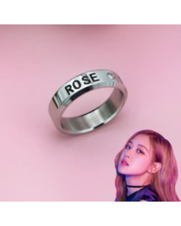 Кольцо Розе: БлэкПинк (Rose: BlackPink) со стразом серебряное