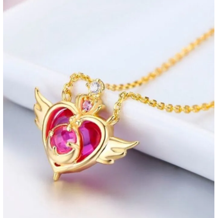 Кулон Лунная призма: Сейлор Мун (Sailor Moon) со стразами золотой