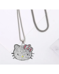 Кулон Hello Kitty со стразами металлический