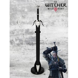 Меч стальной: Ведьмак (Witcher) черно-серебряный 22 см. + подставка