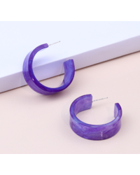 Серьги Кольца фиолетовые акриловые