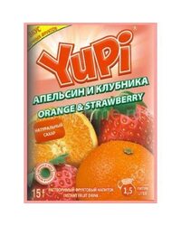 Растворимый напиток Yupi Апельсин Клубника 15 гр.