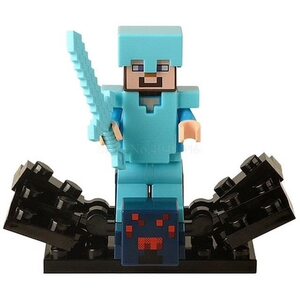 Фигурка Lepin Стив в алмазной броне с пауком: Майнкрафт (Steve: Minecraft)