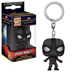 Брелок Funko POP Человек паук в черном маскировочном костюме: Марвел (Spider Man stealth suit: Marvel)