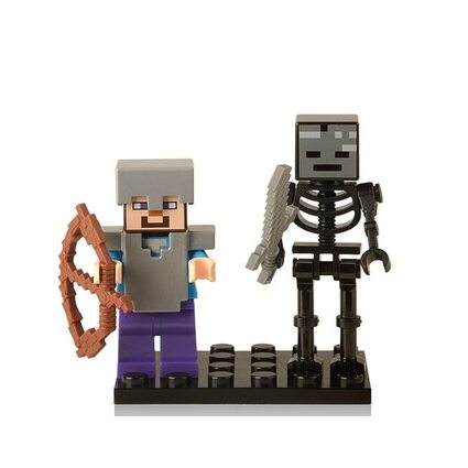 Фигурка Lepin Стив со Скелетом: Майнкрафт (Steve: Minecraft)