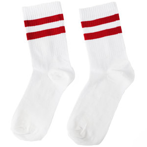 Носки с двумя красными полосками (36-41, белый)